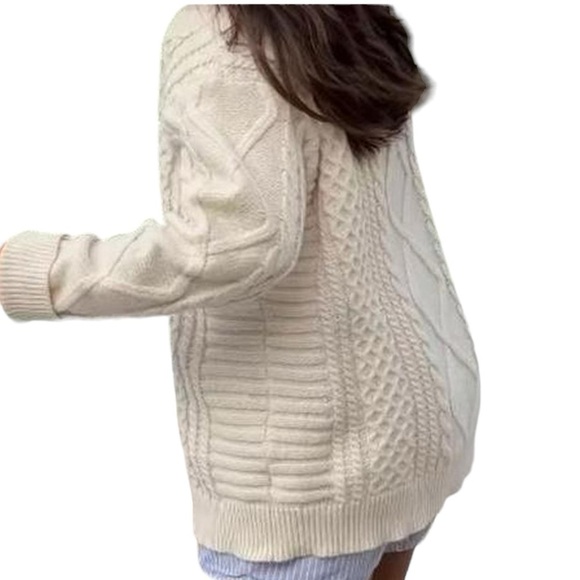 Vamtac Chunky Cable Knit Fisherman Pullover Crew Neck Sweater - Picture 3 of 14